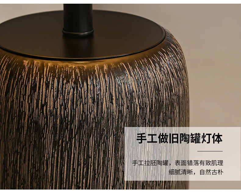 Ceramic floor lamp Wabi Sabi Style fabric lamp shade japanese floor lamp for Living Room Salon Corner Sofa Lounge Standing Light