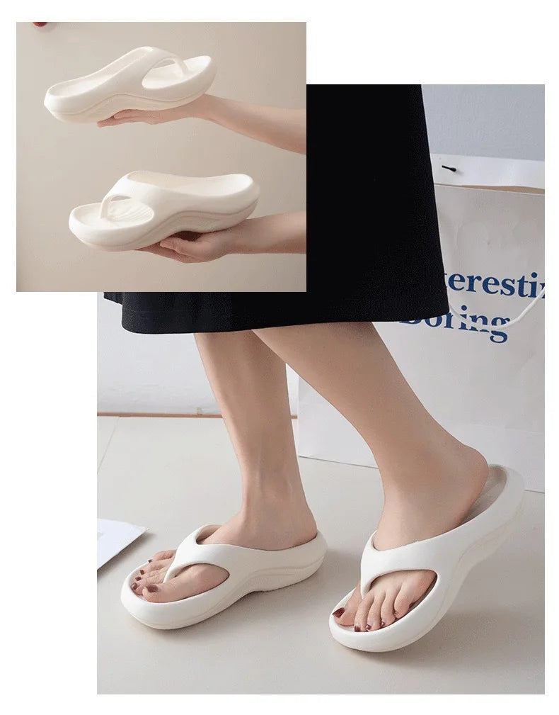 High-end And Touching Flip-flops For Summer Wear, Anti-slip, Anti-odor, And Comfortable Home Slippers That Pinch The Feet