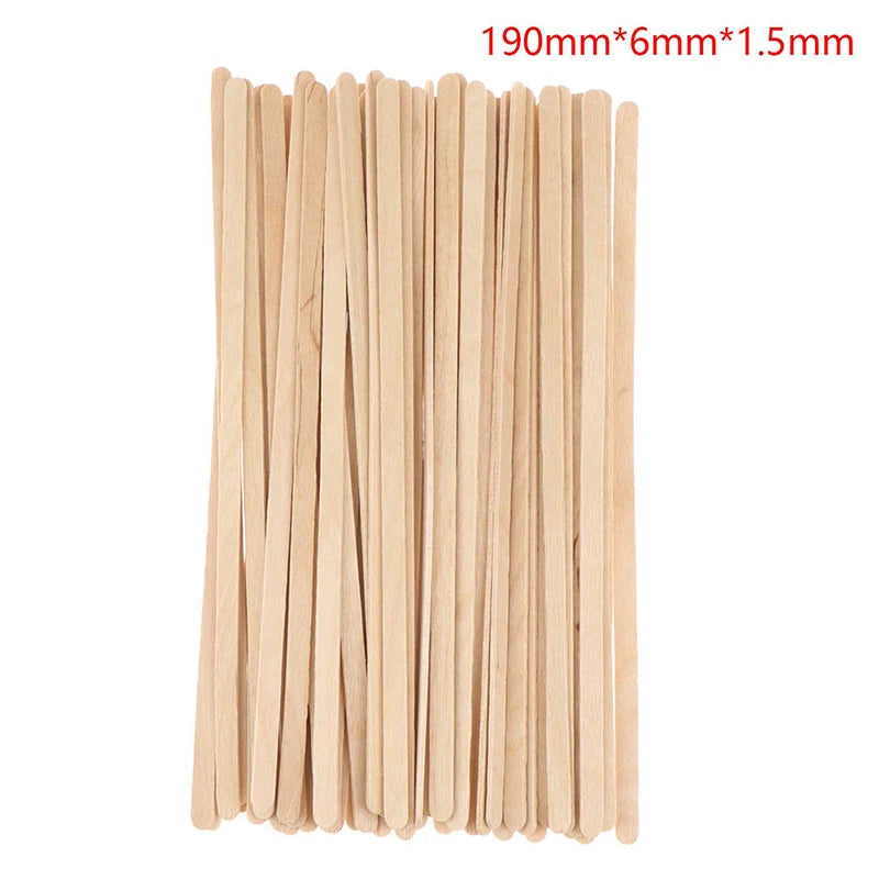 50pcs Disposable Wooden Coffee Stirrers Hot Cold Drinking Stir Beverage Stir Sticks Biodegradable Utensils Bar Cafe or Home Use