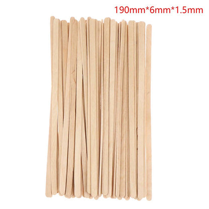 50pcs Disposable Wooden Coffee Stirrers Hot Cold Drinking Stir Beverage Stir Sticks Biodegradable Utensils Bar Cafe or Home Use