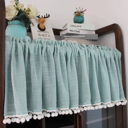 Japanese tassel half curtain partition door curtain kitchen short curtain coffee curtain pastoral decoration short curtain yarn