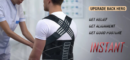 Back Brace Posture Corrector for Women and Men Adjustable Shoulder Straightener Full Back Lumbar Support Belt Lower Pain Relief