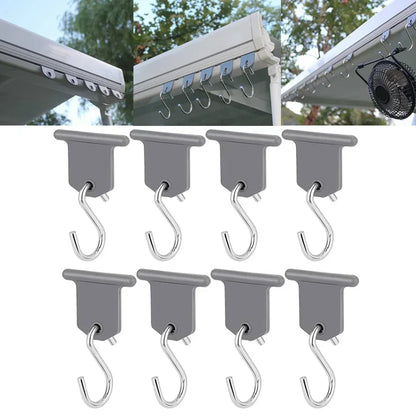 8Pcs Sturdy Awning Hooks for RV S Shaped Camping Awning Hooks Metal Party Light Hangers Hats Outdoor Camper Hanging Accessories