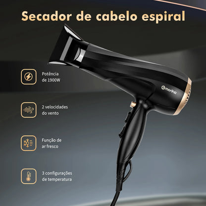 Hair dryer, dryer, professional hair dryer, hair dryer, 110 Hair Dryer/220V 1800W Black/Golden, from Brazil