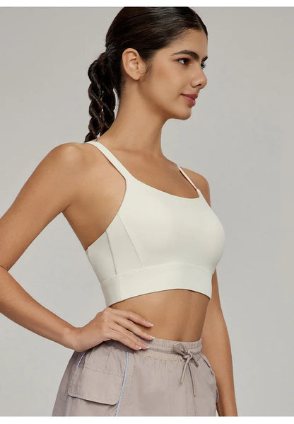 Sports Bra for Women, Shockproof Fixed Cup, Sexy and Beautiful Back, Breathable Fitness Bra with Chest Cushion