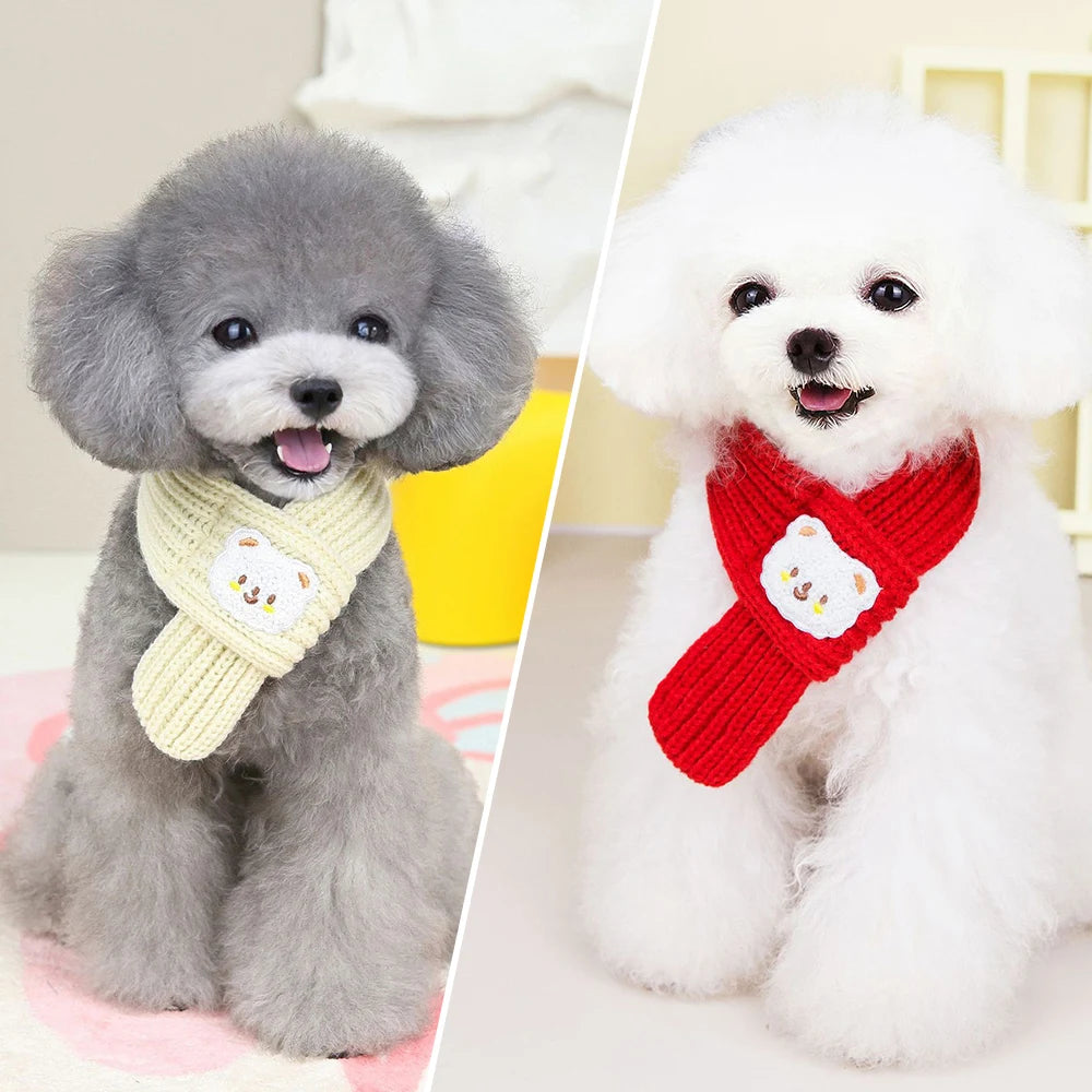 Puppy Accessories Pet Supplies Wool Puppy Scarves Pet Cat Scarves Keep Warm In Autumn Winter Pet Supplies Pet Scarves Product