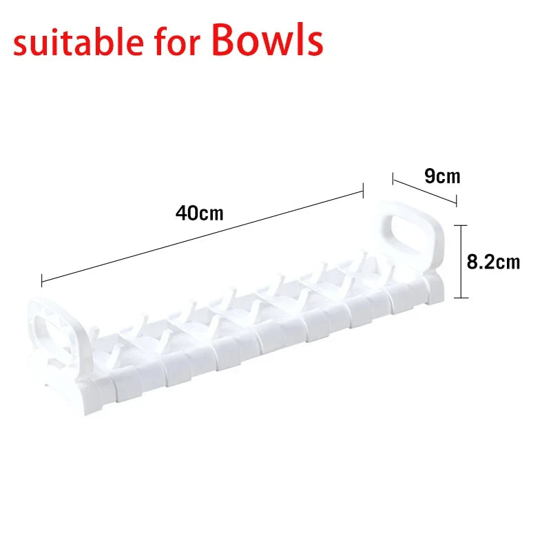 Kitchen Dishes Storage Rack Cabinet Drawers Organizers Plate Holder Bowl Stand Adjustable Dish Organizers Kitchen Accessories