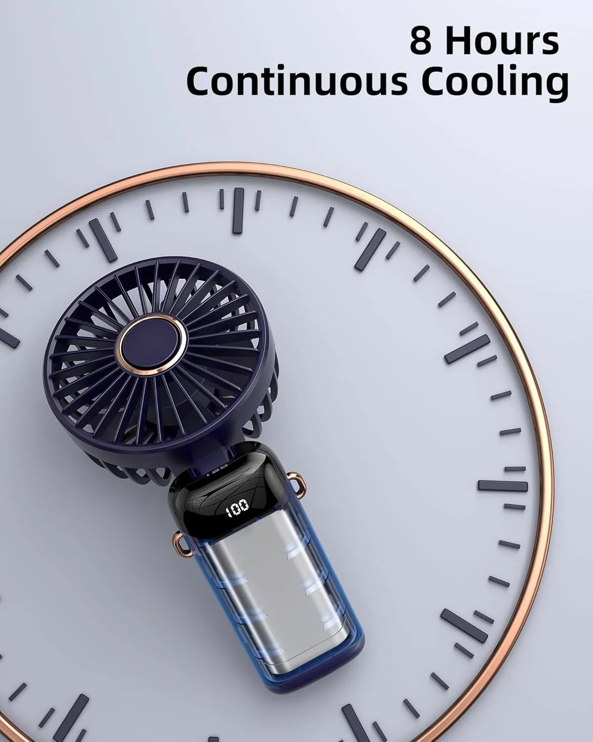 Portable handheld fan with high battery life and infinite speed regulation 90 ° adjustable, rechargeable mini cute small fan