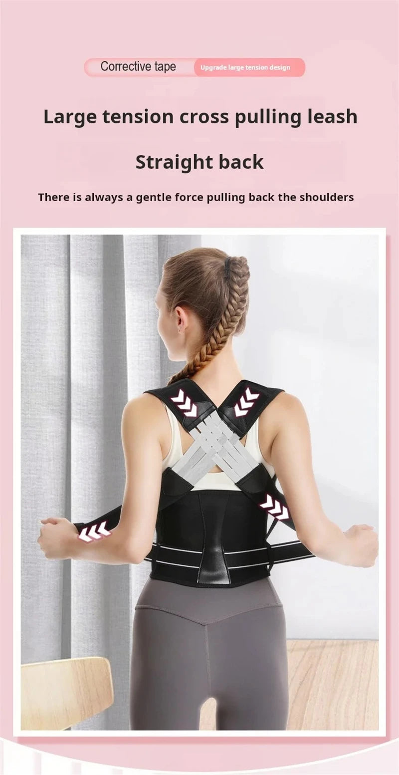 Shoulder Back Posture Corrector Support Belt with Adjustable Lumbar and Stretcher Training