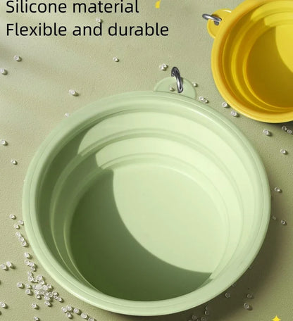 Dog Feeders Folding Silicone Bowl Outdoor Travel Foldable Portable Cat Dog Food Water Container Feeding Tray Bowl Pet Supplies