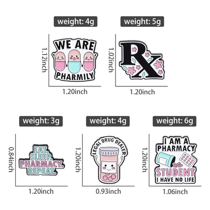 I Am Pharmacy Student Have No Life Enamel Pin Eat Sleep Pharmacy Repeat Brooch Cartoon Pills Lapel Badge Gift for Medical Friend