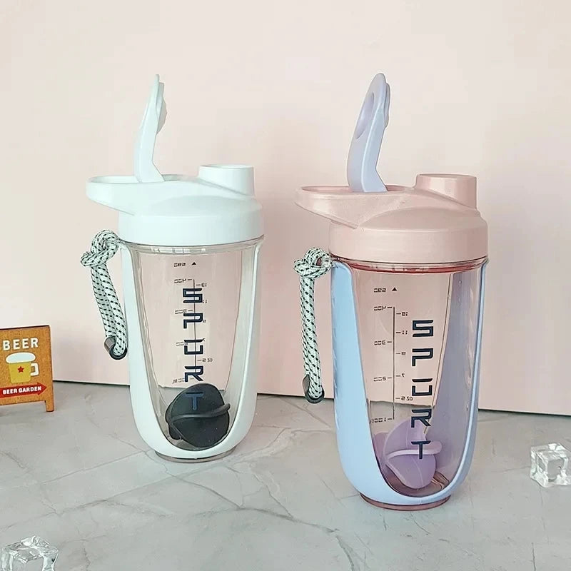 590ML Blender Shaker Bottle with Plastic Whisk Ball BPA Free Plastic Protein Shakes Leakproof for Powder Workout Gym Sport