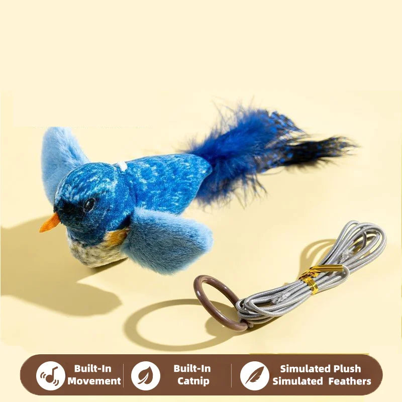 Interactive Cat Toy for Indoor Cats Realistic Bird Sound Plush Catnip Toy Entertaining Kitten Playtime Essential