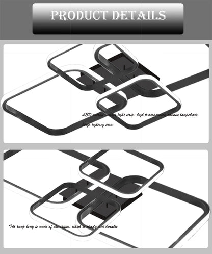 Modern LED Ceiling Light 4 Rings Black White Home Decor Lamp For Bedroom Living Room Restaurant Hotel Indoor Led Lighting Lustre