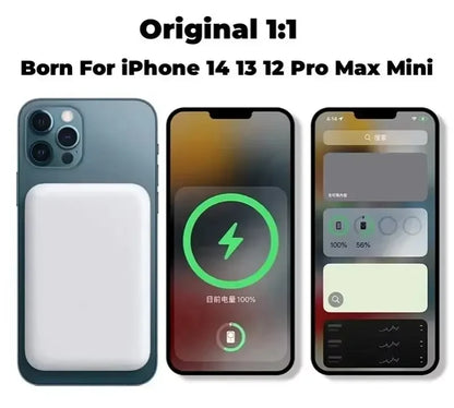50000mAh Magnetic Wireless Power Bank External Portable Battery Pack for iPhone 12 13 14 15 Series Original 1:1