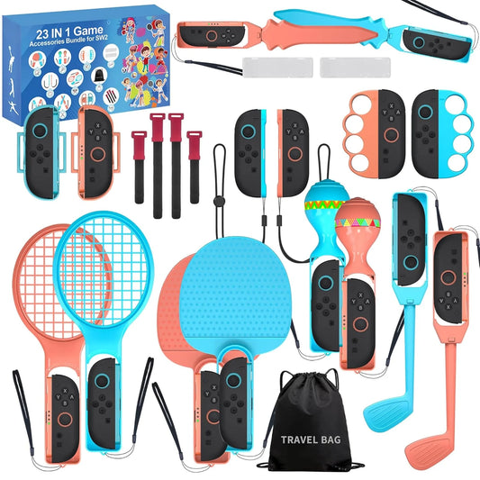 Sports Accessories Bundle for 2025 Switch 2,23 in 1 Family Accessories Kit S226 for Switch Sports Games
