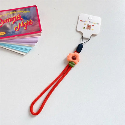 Strap Phone Charms Keys Short Rope Hanging Rope Flowers Phone Strap Phone Hanging Rope Mobile Phone Lanyard Wrist Hand Lanyard