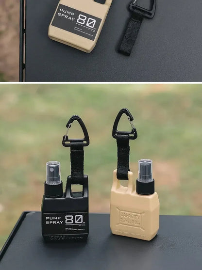 Spray Bottle Pump with Buckle, Portable, Outdoor Camping Travel Spray Bottle, Cosmetic Container, Alcohol, Perfume, Refillable