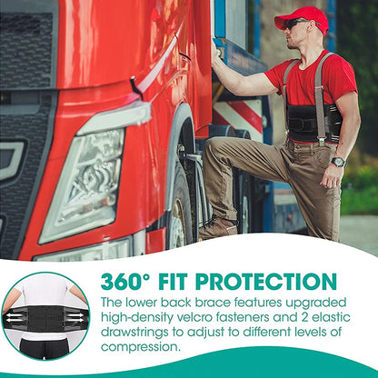 Back Braces for Lower Back Pain Relief with 6 Stays Breathable Lumbar Support Belt for Men Women Work Posture Corrector Girdle