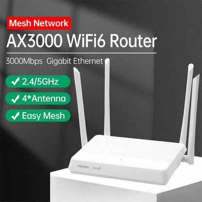 WiFi6 3000Mbps Wireless Router Mesh System WiFi range extender 802.11AX Signal Amplifier Mesh Router For Home Office