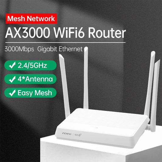 WiFi6 3000Mbps Wireless Router Mesh System WiFi range extender 802.11AX Signal Amplifier Mesh Router For Home Office