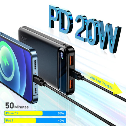 Power Bank 20000mAh Portable Charger Poverbank USB Type C PD Fast Charging Powerbank 10000mAh External Battery for iPhone Xiaomi