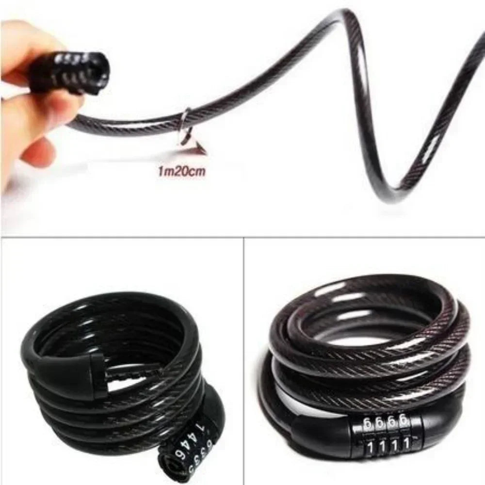 Bicycle Security Lock 4 Digit Code Mountain Bike Security Chain Padlock Fixed Code Anti-theft Lock