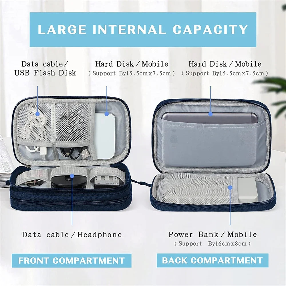 Travel Organizer electronics accessories organizer portable waterproof double layers storage for cable hard disk Power Bank