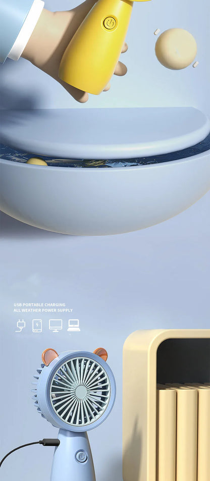 USB Handheld Small Electric Fan Summer Student Desktop Portable Handheld Mini Small Electric Fan