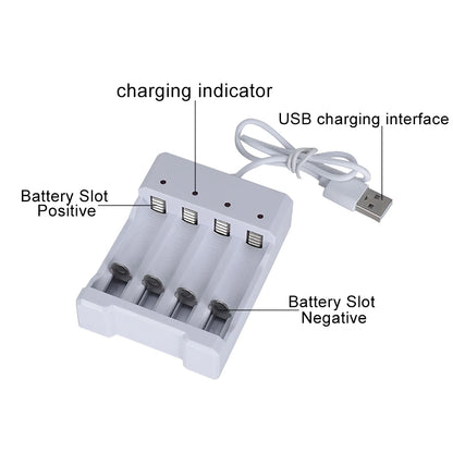 New high-speed USB 3/4 slot fast rechargeable battery charger short circuit protection AAA and AA rechargeable battery station