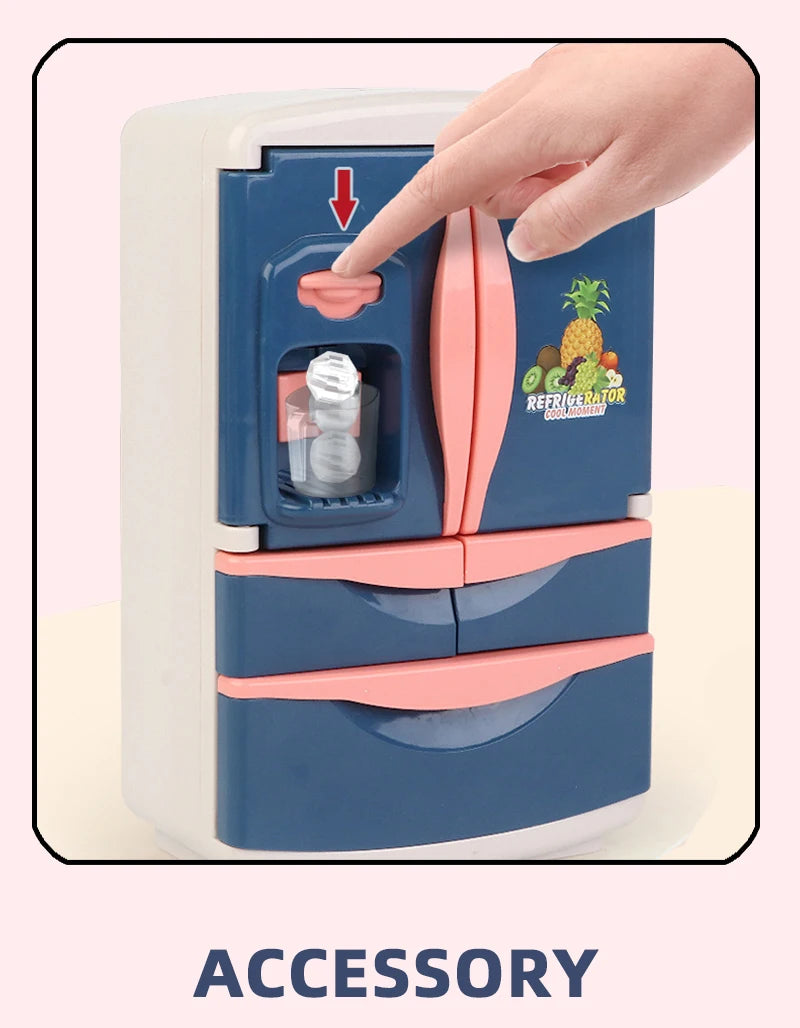 Refridge Simulation Toys For Kids, With Fog, Music & Lights, Kitchens Refrigerator Play Set For Children, Indoor Game, For Boys