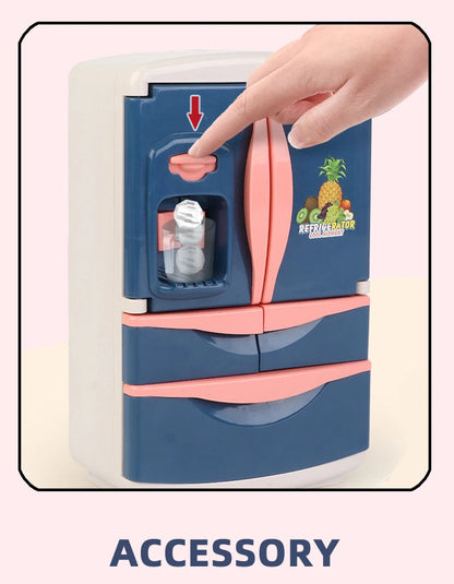 Refridge Simulation Toys For Kids, With Fog, Music & Lights, Kitchens Refrigerator Play Set For Children, Indoor Game, For Boys