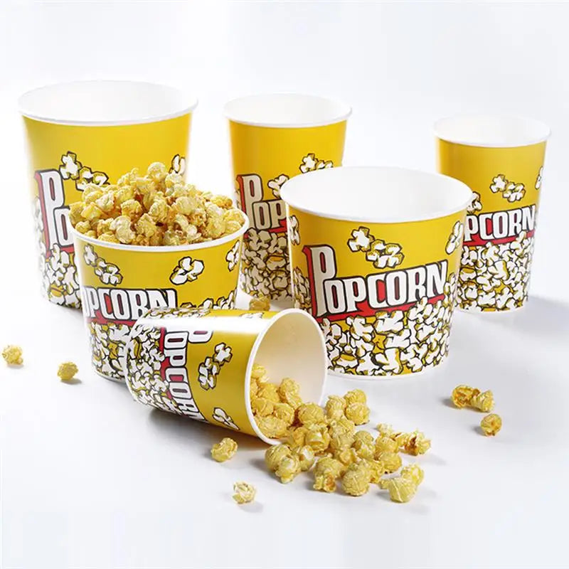 10Pcs Popcorn Bucket Snack Cup Party Favor Container Movie Night Treat Box Plastic Dinnerware Set Candy Holder Kids Supplies