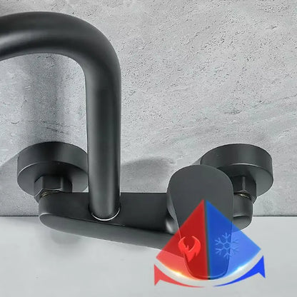 Dish sink faucet wall mounted double hole household sink sink sink sink sink wall outlet hot and cold water universal faucet
