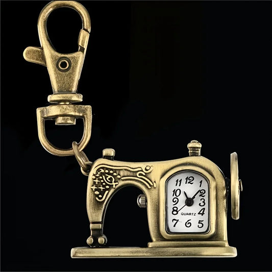 1PC Vintage Necklace Watch Clothes Car Pocket Watch Sewing Machine Quartz Pocket Watch Small Wall Watch Keychain Watch