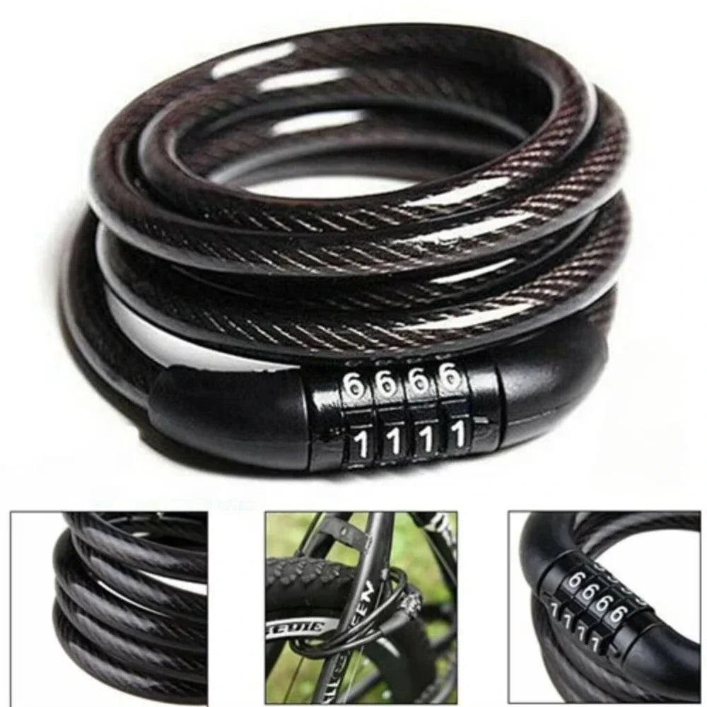 Bicycle Security Lock 4 Digit Code Mountain Bike Security Chain Padlock Fixed Code Anti-theft Lock