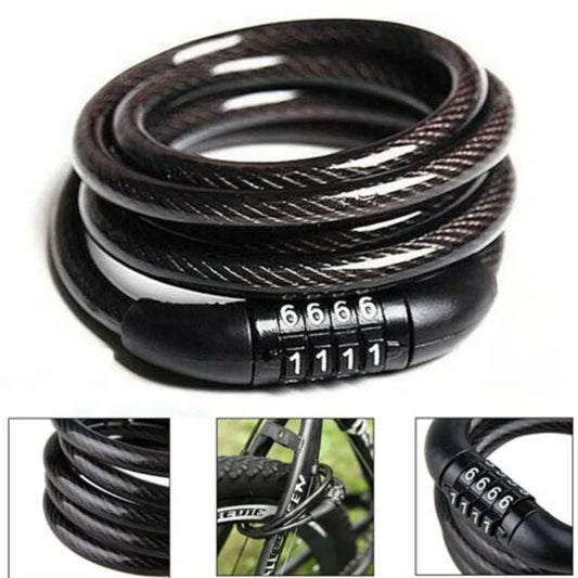 Bicycle Security Lock 4 Digit Code Mountain Bike Security Chain Padlock Fixed Code Anti-theft Lock