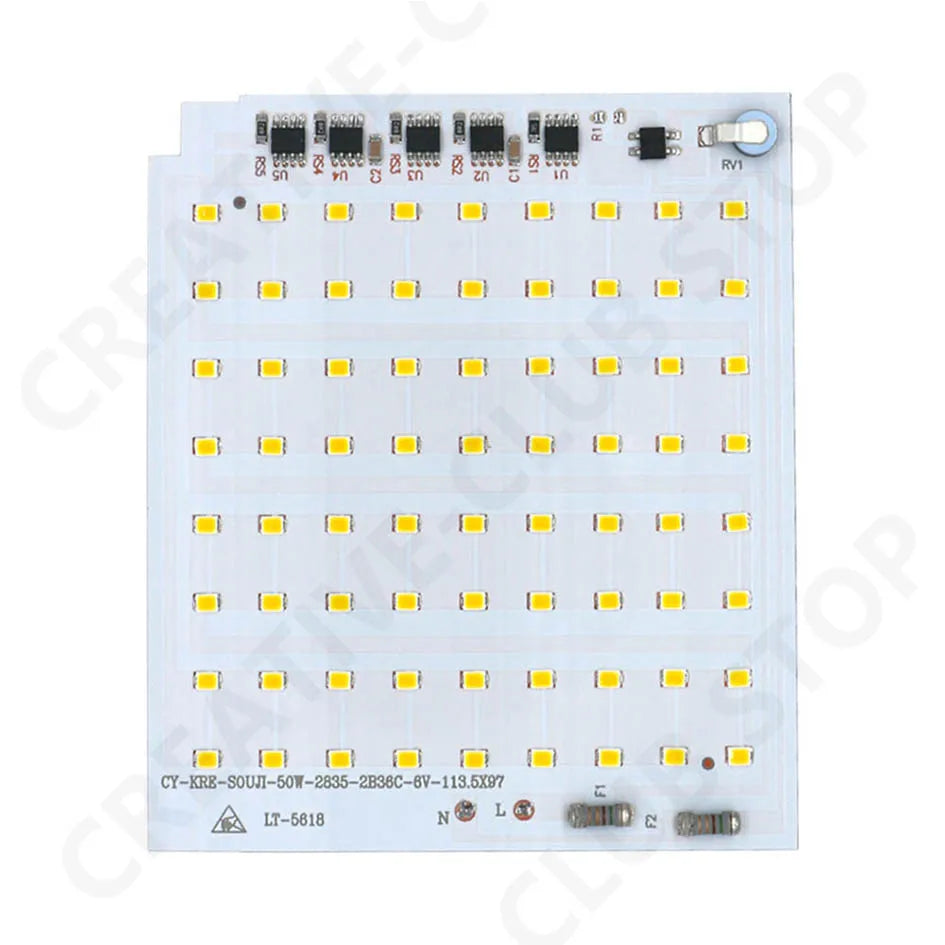 Smart IC LED Chip 10W 20W 30W 50W 100W 3500K Lamp Beads High Power LED Light Board 220V 2835 SMD LED Lamp For Indoor Outdoor DIY