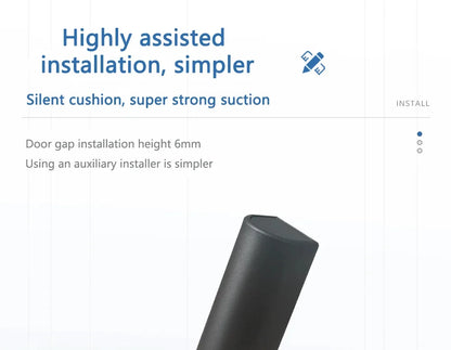 Door Stop Magnetic Door Stopper Milk White Black Nail Free Door Base Door Hardware Close Prevention Door Closer Bumper Block