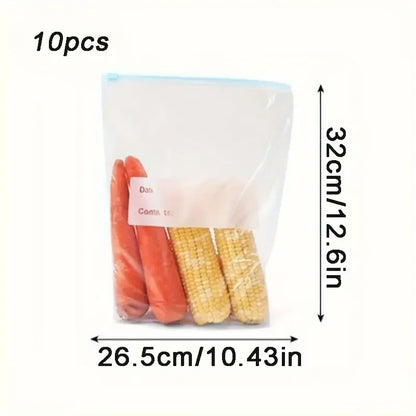 Leak proof freezer bag with zipper lock - reusable, fresh-keeping and sealed food storage bag, suitable for kitchen organization