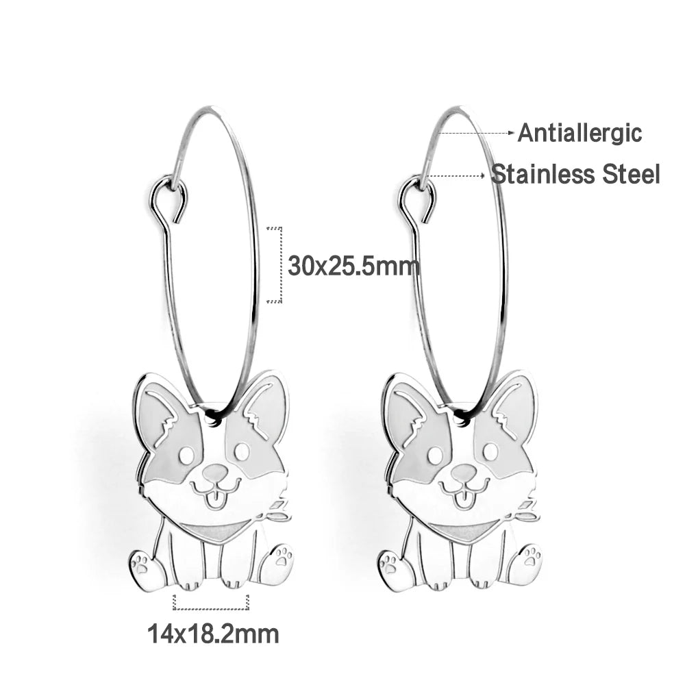 LUXUSTEEL Golden Heart style Women's Hoop Earrings Stainless Steel Female Earring Flower Star Drop Ear ring Jewelry Gifts