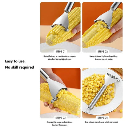 Stainless Steel Corn Planer Home Corn Peeler with Ergonomic Handle Convenient Corn Stripper Thresher Corn Cutter Kitchen Gadgets