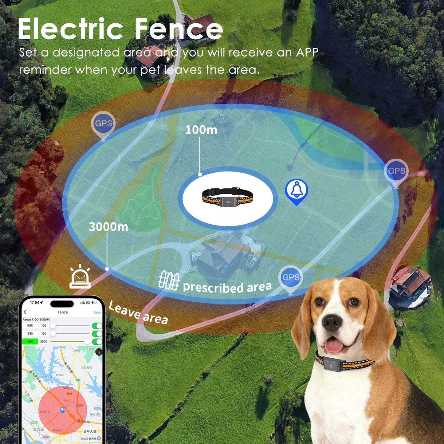4G GPS Pet dog Tracker Collar Real Time Tracking APP Electronic Fence Anti Lost Dog Locator