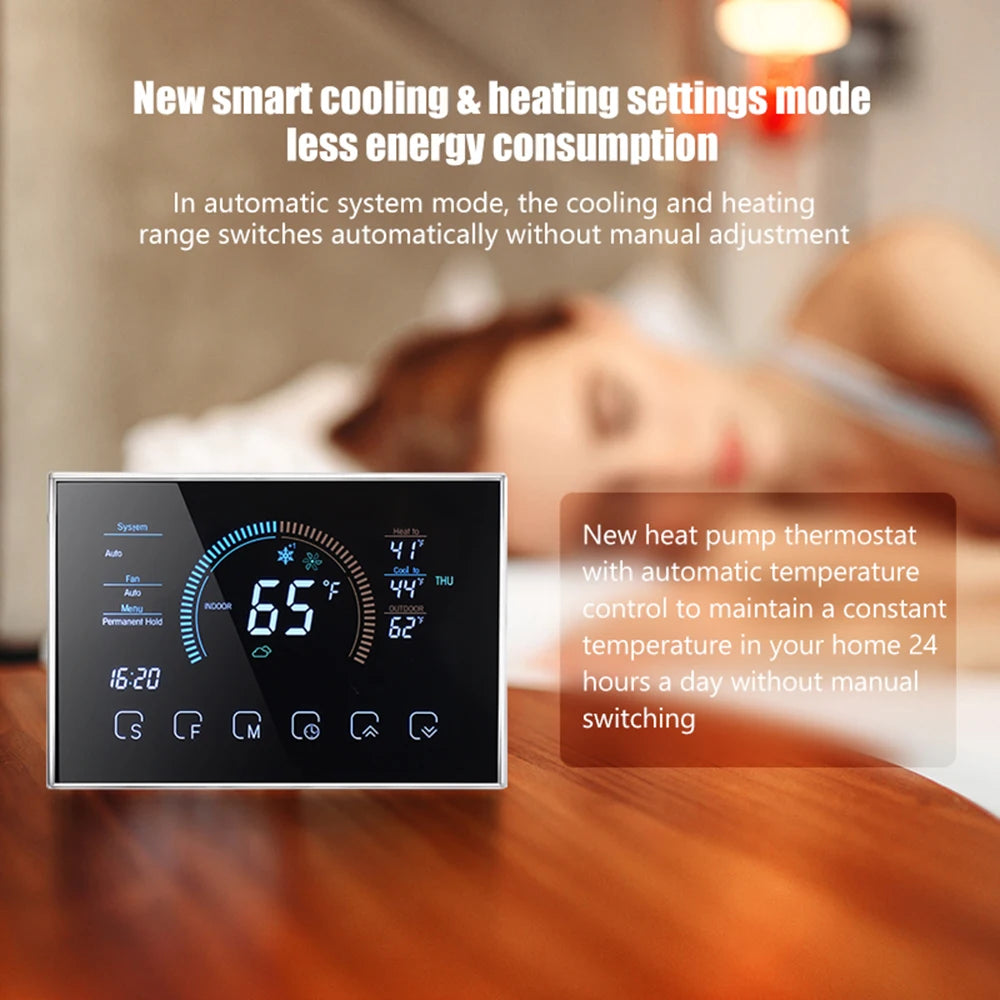 WiFi Smart Thermostat Temperature Controller Programmable Touch Control Mobile APP Voice Control Compatible with Alexa Home