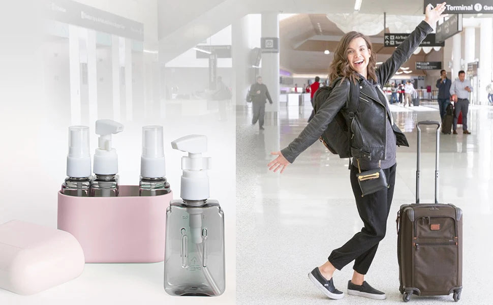 Travel Size Toiletries,4pcs Travel Container,Travel Bottle Leak Proof with Label,TSA Approved Reusable Containers For Toiletries