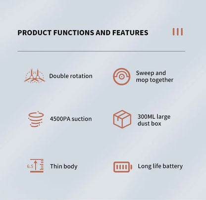 Automatic Mopping Robot Vacuum Cleaner 3-in-1 Smart  Home Wireless Sweeping Wet And Dry Ultra-thin Cleaning Machine