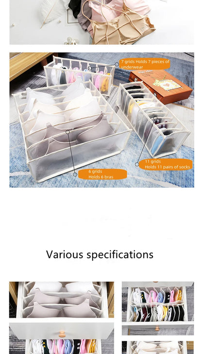 Organizer For Underwear Socks Bra Pants Scarf Tie Storage Box Jeans Clothing Organization Dividers For Drawers Clothes Organizer