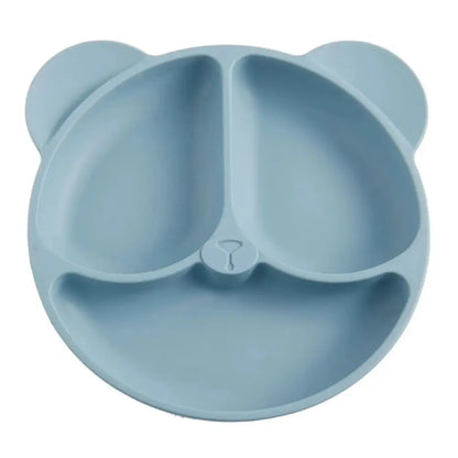 1pc 20x20x3cm Cute Bear Baby Food Supplement Tableware - Food Grade Silicone Suction Cup Dinner Plate Fall-proof Food Bowl
