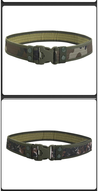 Men's Belt Outdoor Camouflage Tactical Belt Oxford Cloth Belt Mountaineering Belt Nylon Wide Waist Belt Work Belt Neutral Belts