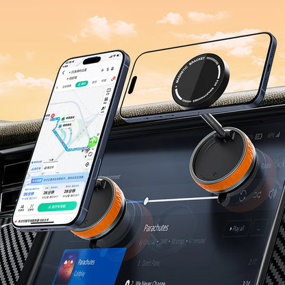 Vacuum Suction Magnetic Car Mount Strong Suction Stand Phone Holder Foldable Design 360° Rotation Adjustable Car Phone Bracket